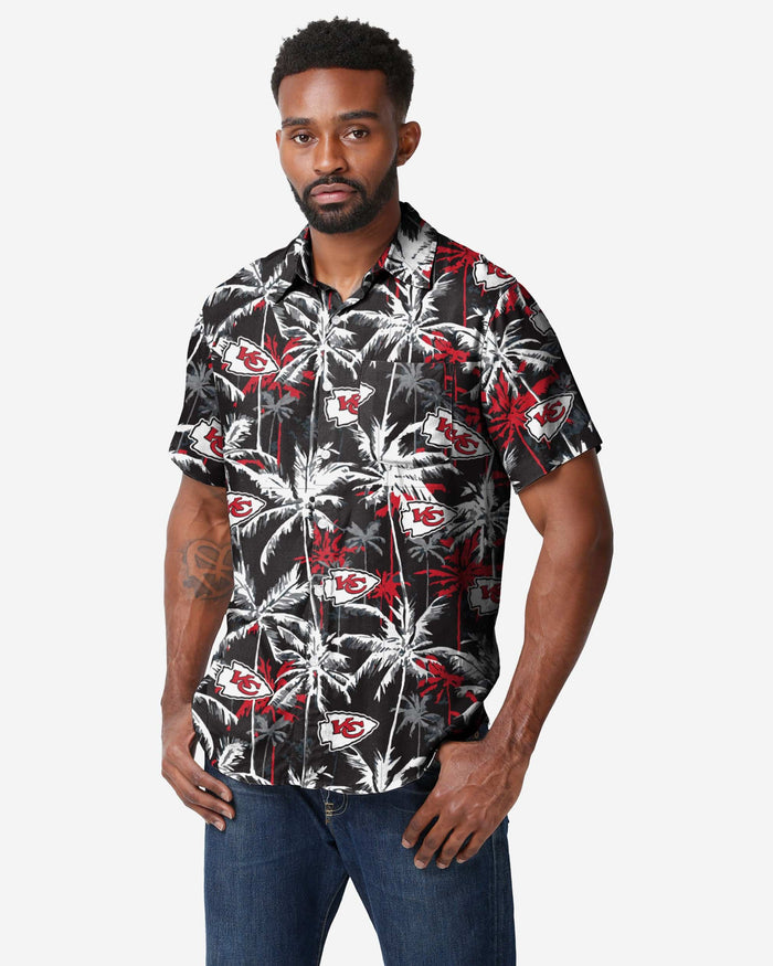 Kansas City Chiefs Black Floral Button Up Shirt FOCO S - FOCO.com