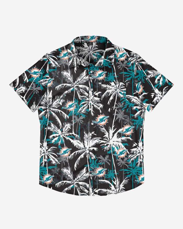 Miami Dolphins Black Floral Button Up Shirt FOCO - FOCO.com