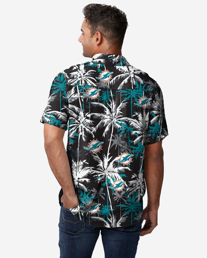 Miami Dolphins Black Floral Button Up Shirt FOCO - FOCO.com