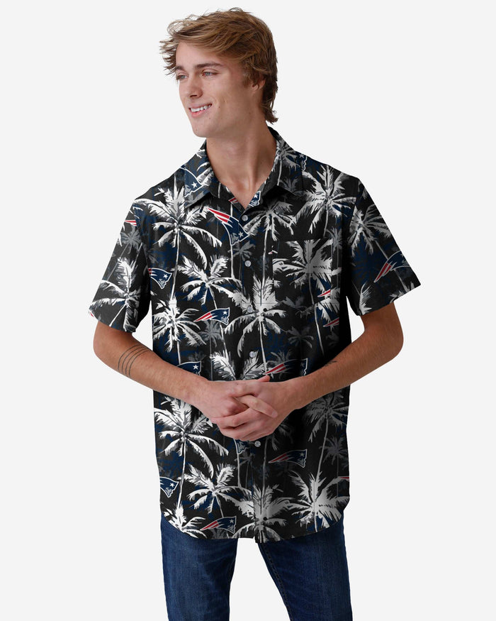 New England Patriots Black Floral Button Up Shirt FOCO S - FOCO.com