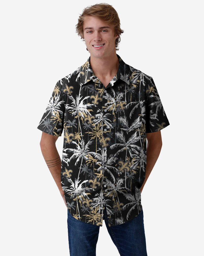 New Orleans Saints Black Floral Button Up Shirt FOCO S - FOCO.com