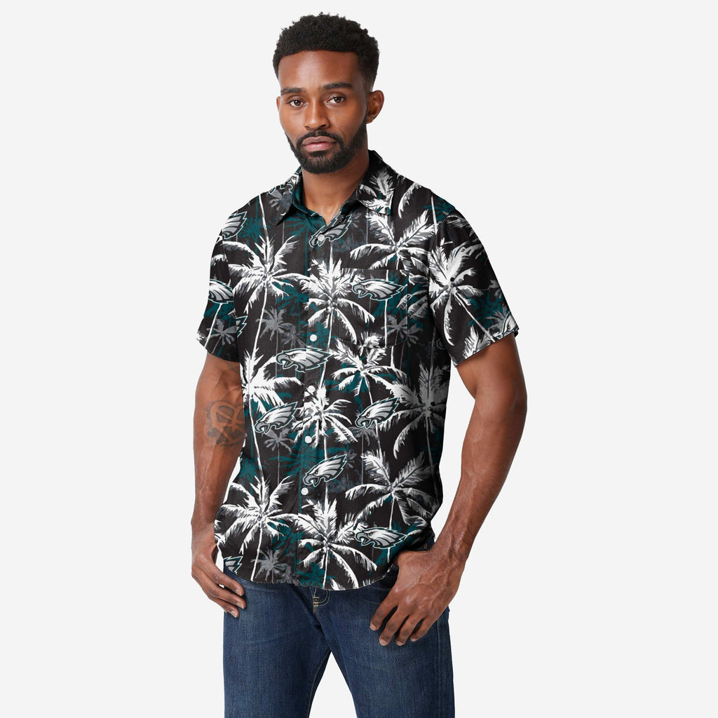 Philadelphia Eagles Black Floral Button Up Shirt FOCO S - FOCO.com