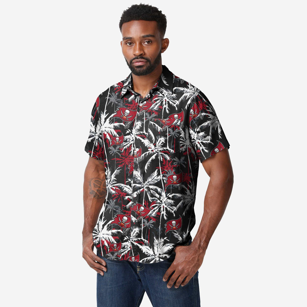 Tampa Bay Buccaneers Black Floral Button Up Shirt FOCO S - FOCO.com