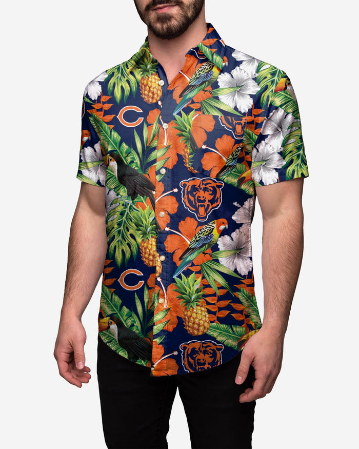 Chicago Bears Floral Button Up Shirt FOCO S - FOCO.com