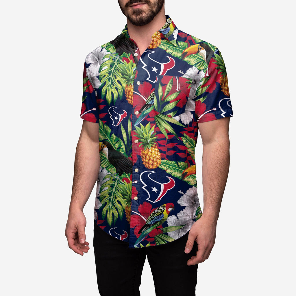 Houston Texans Floral Button Up Shirt FOCO S - FOCO.com