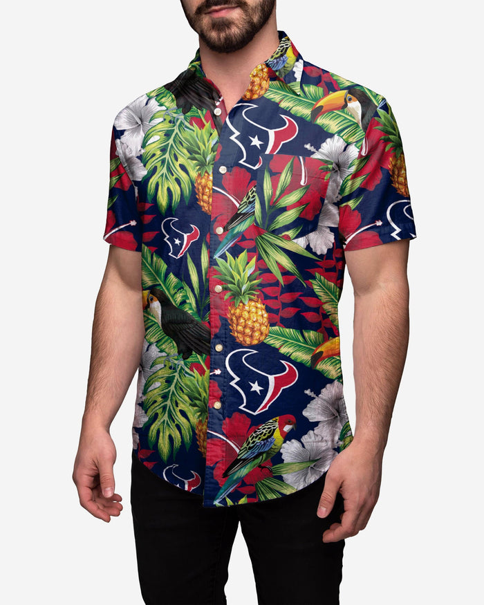 Houston Texans Floral Button Up Shirt FOCO S - FOCO.com