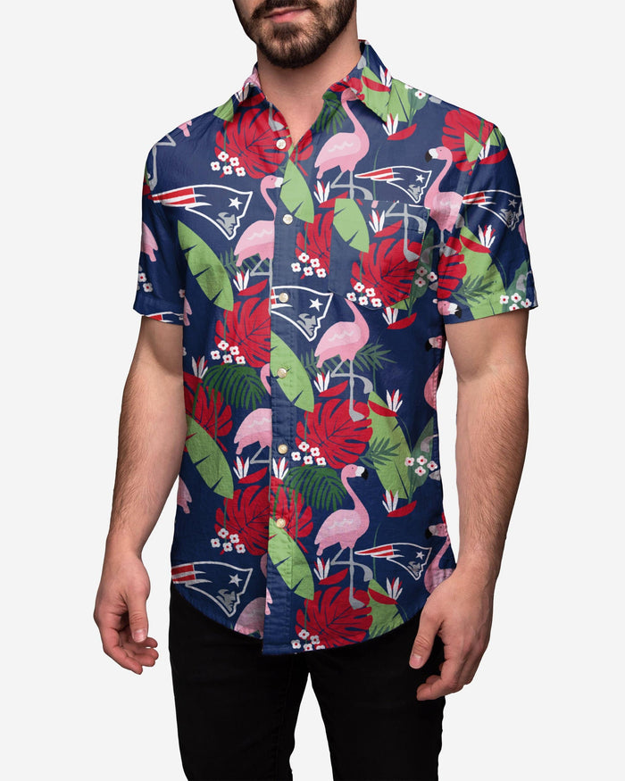 New England Patriots Floral Button Up Shirt FOCO S - FOCO.com