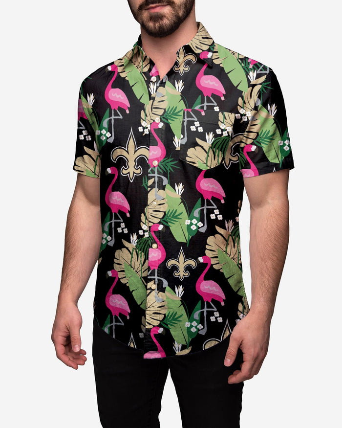 New Orleans Saints Floral Button Up Shirt FOCO S - FOCO.com