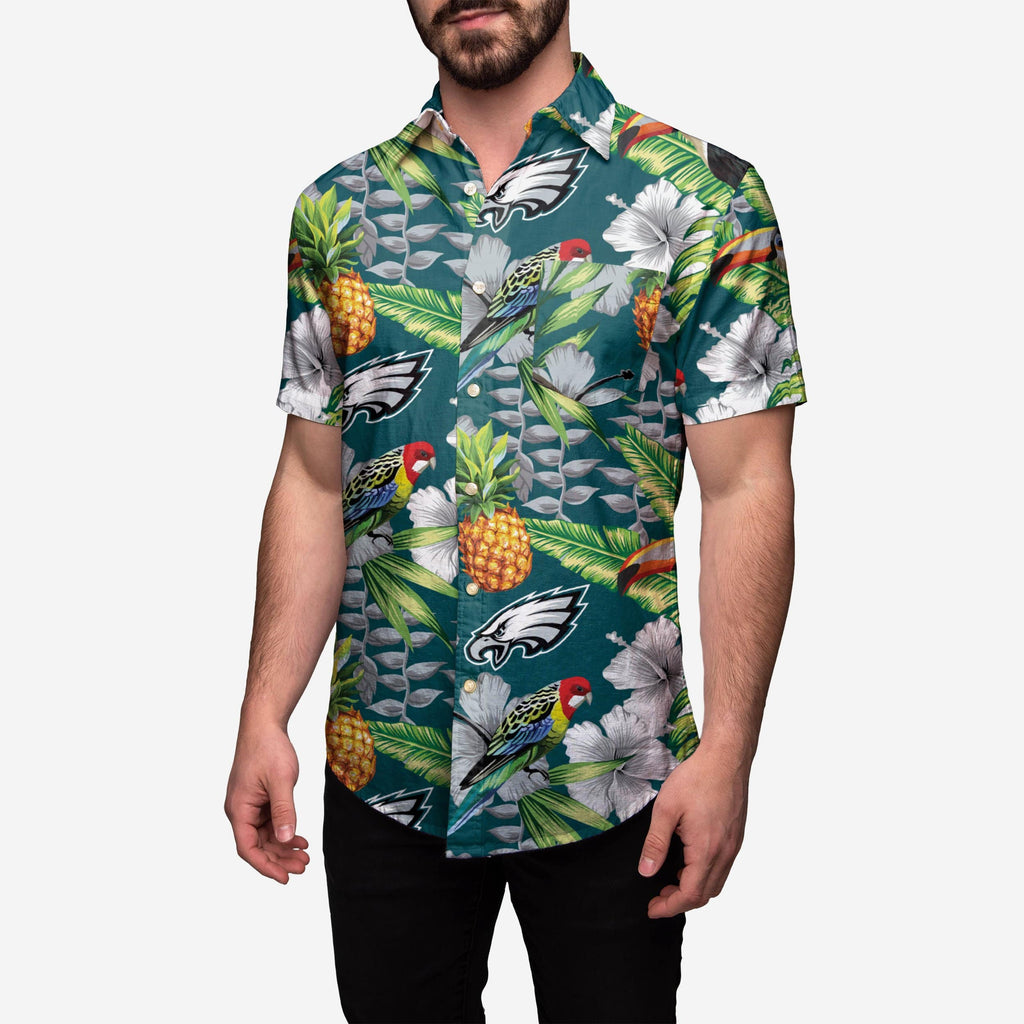 Philadelphia Eagles Floral Button Up Shirt FOCO S - FOCO.com