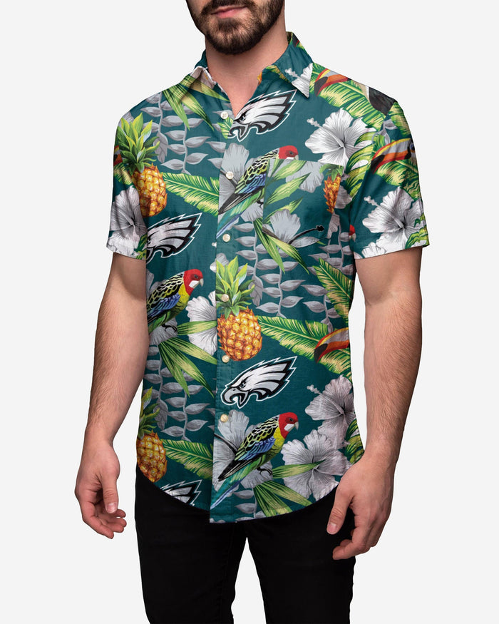 Philadelphia Eagles Floral Button Up Shirt FOCO S - FOCO.com