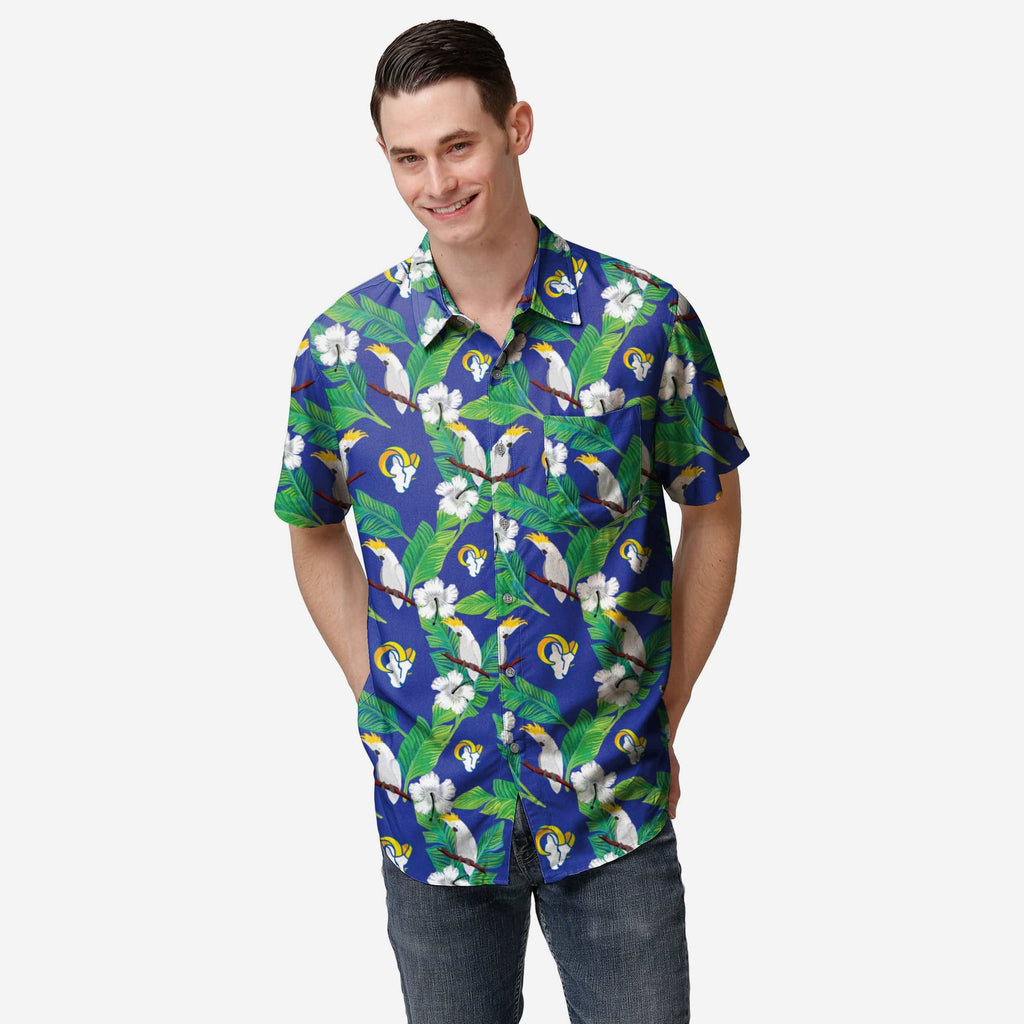 Los Angeles Rams Floral Button Up Shirt FOCO S - FOCO.com