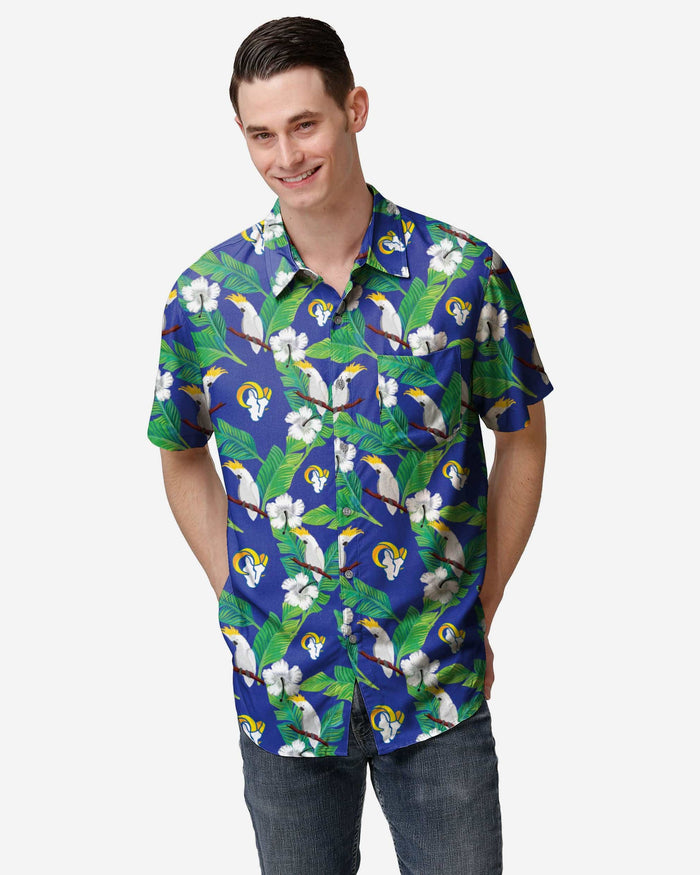 Los Angeles Rams Floral Button Up Shirt FOCO S - FOCO.com