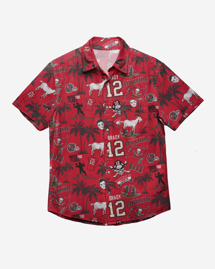 Tampa Bay Buccaneers Tom Brady Floral Button Up Shirt FOCO - FOCO.com