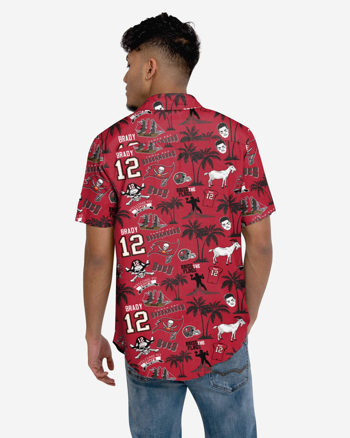 Tampa Bay Buccaneers Tom Brady Floral Button Up Shirt FOCO - FOCO.com