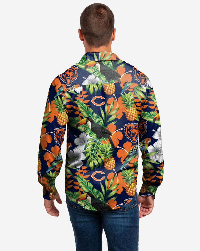 Chicago Bears Long Sleeve Floral Button Up Shirt FOCO - FOCO.com