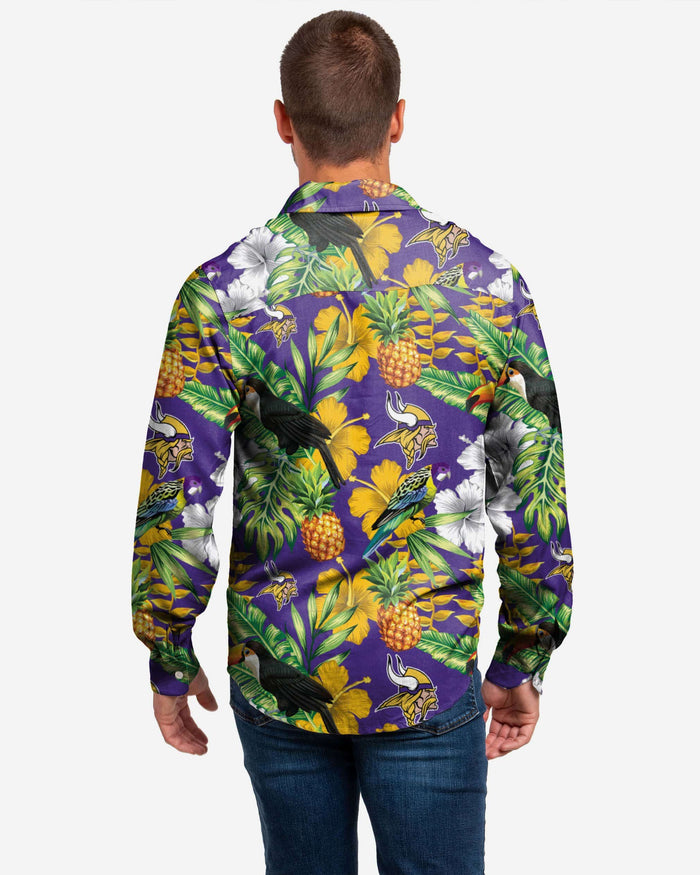 Minnesota Vikings Long Sleeve Floral Button Up Shirt FOCO - FOCO.com