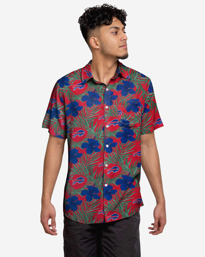 Buffalo Bills Hibiscus Button Up Shirt FOCO S - FOCO.com