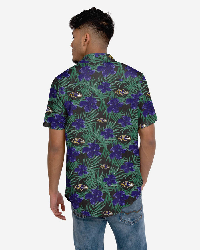 Baltimore Ravens Hibiscus Button Up Shirt FOCO - FOCO.com