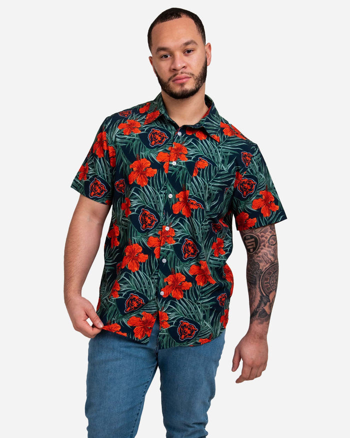 Chicago Bears Hibiscus Button Up Shirt FOCO S - FOCO.com