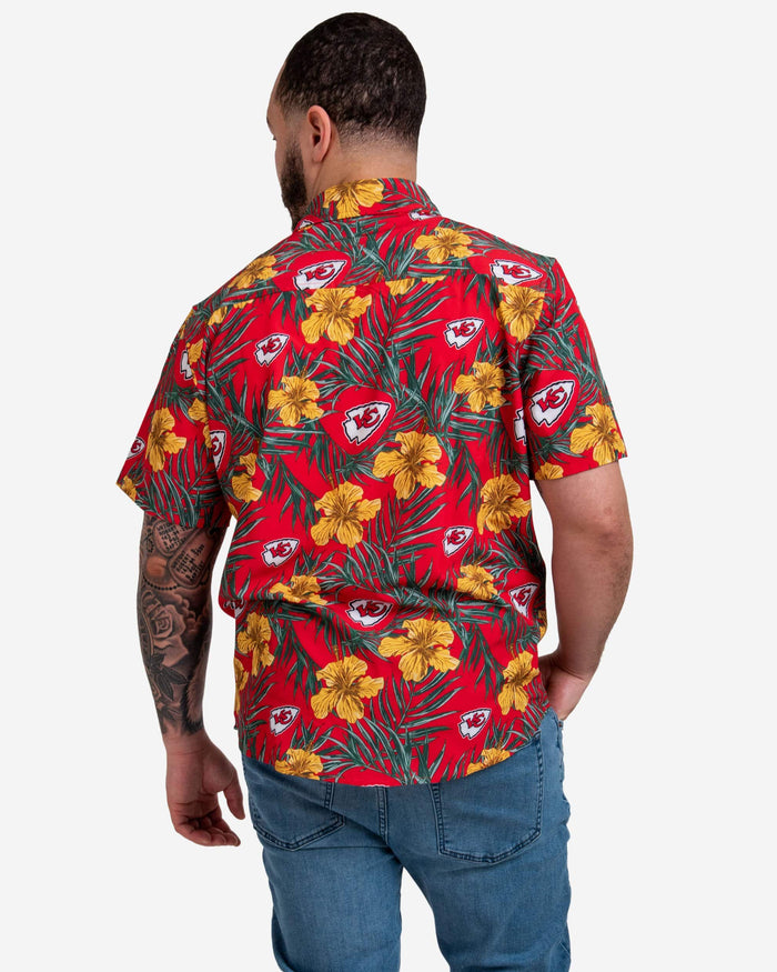 Kansas City Chiefs Hibiscus Button Up Shirt FOCO - FOCO.com