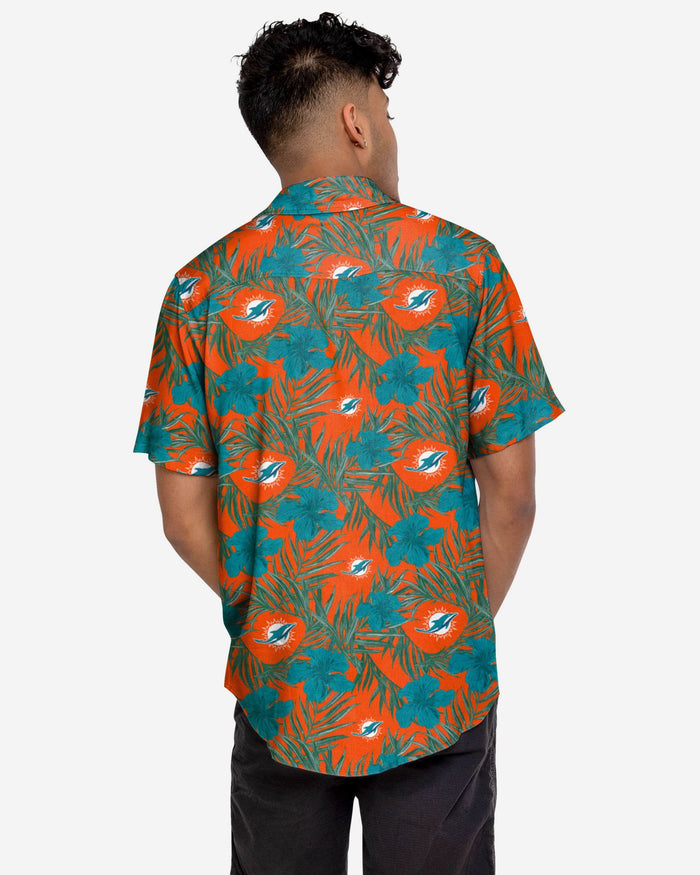 Miami Dolphins Hibiscus Button Up Shirt FOCO - FOCO.com