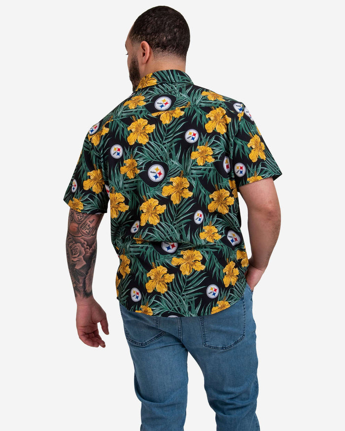 Pittsburgh Steelers Hibiscus Button Up Shirt FOCO - FOCO.com