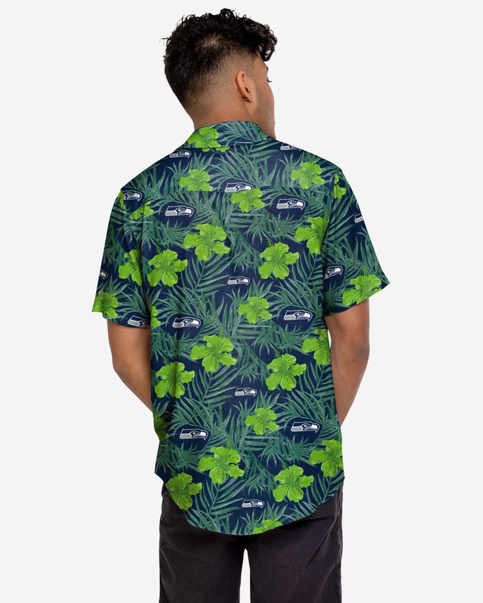 Seattle Seahawks Hibiscus Button Up Shirt FOCO - FOCO.com