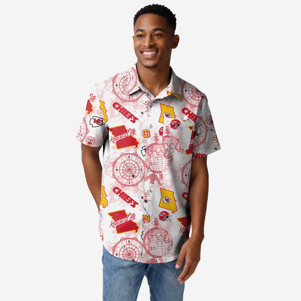 Kansas City Chiefs Mercader Button Up Shirt FOCO S - FOCO.com