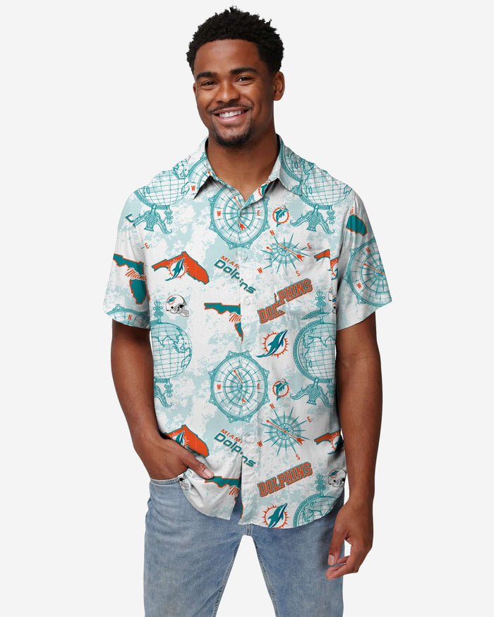 Miami Dolphins Mercader Button Up Shirt FOCO S - FOCO.com