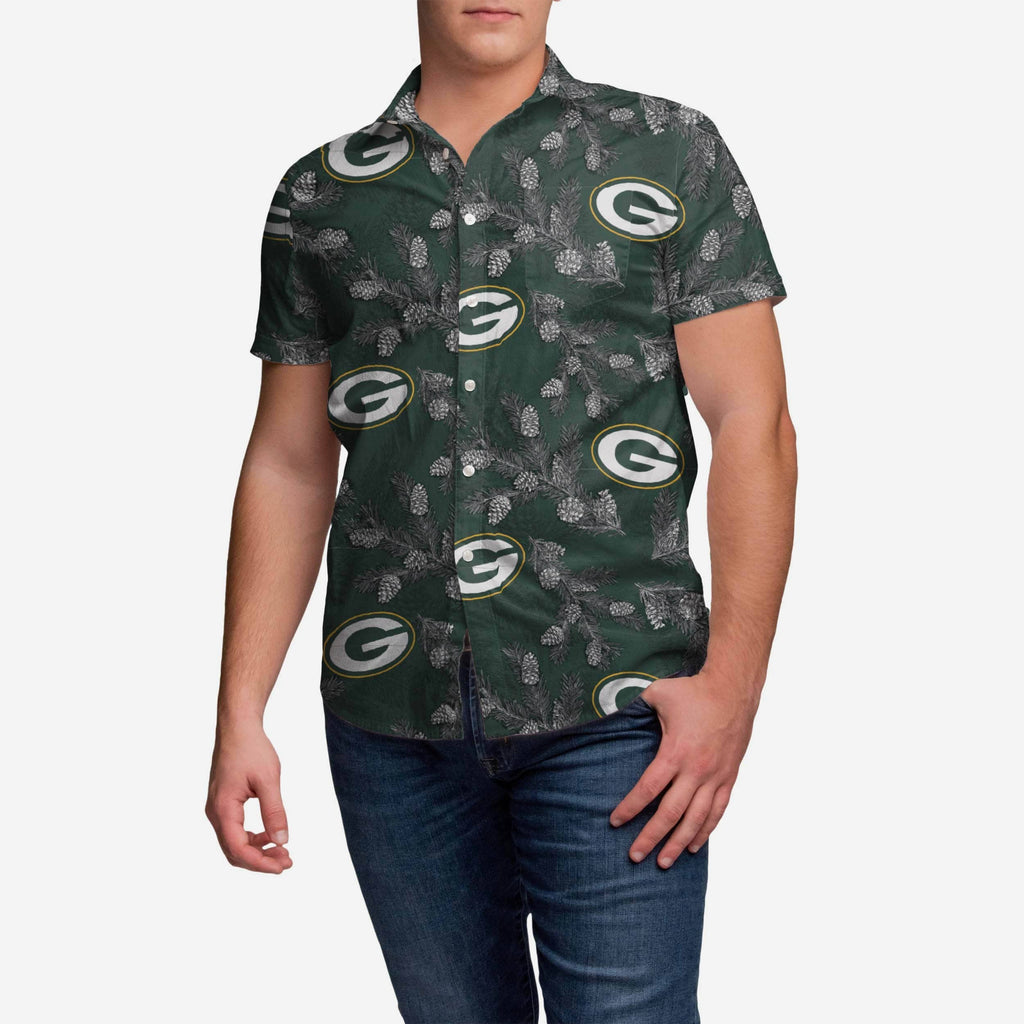 Green Bay Packers Pinecone Button Up Shirt FOCO S - FOCO.com