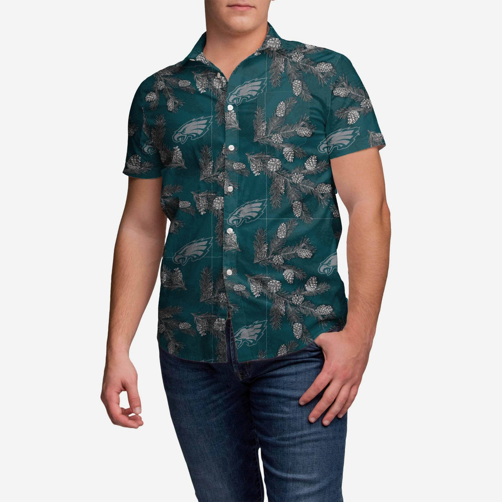 Philadelphia Eagles Pinecone Button Up Shirt FOCO S - FOCO.com