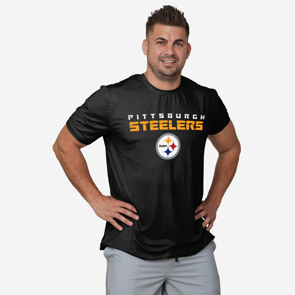 Pittsburgh Steelers Rash Guard Short Sleeve Swim Shirt FOCO S - FOCO.com