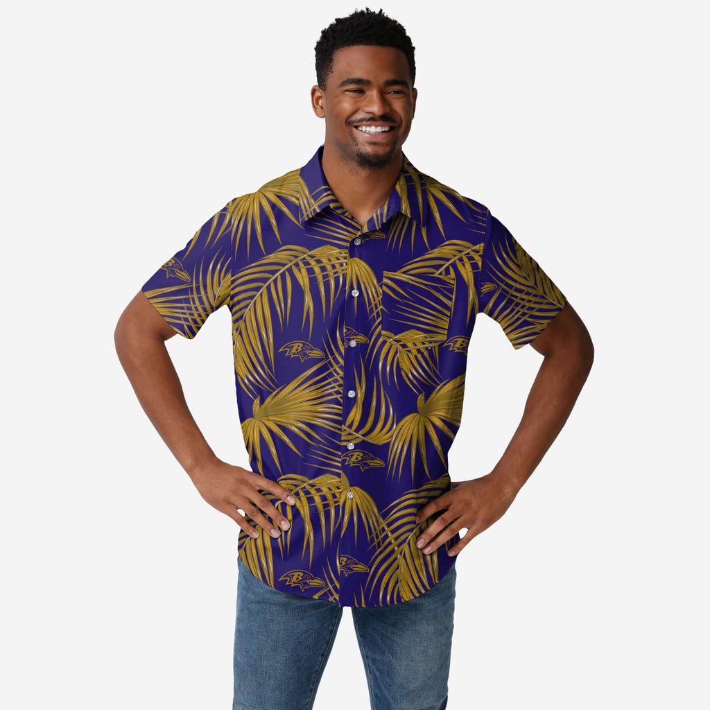 Baltimore Ravens Hawaiian Button Up Shirt FOCO S - FOCO.com