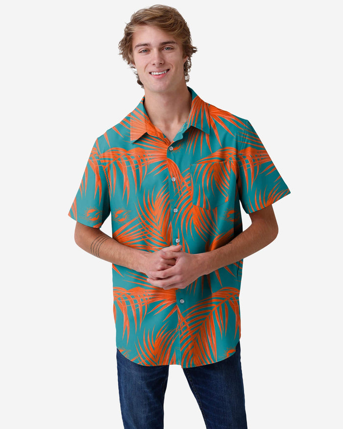 Miami Dolphins Hawaiian Button Up Shirt FOCO S - FOCO.com