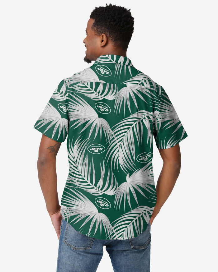 New York Jets Hawaiian Button Up Shirt FOCO - FOCO.com