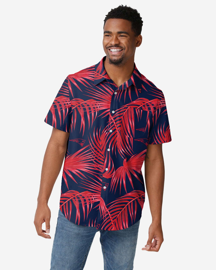 New England Patriots Hawaiian Button Up Shirt FOCO S - FOCO.com