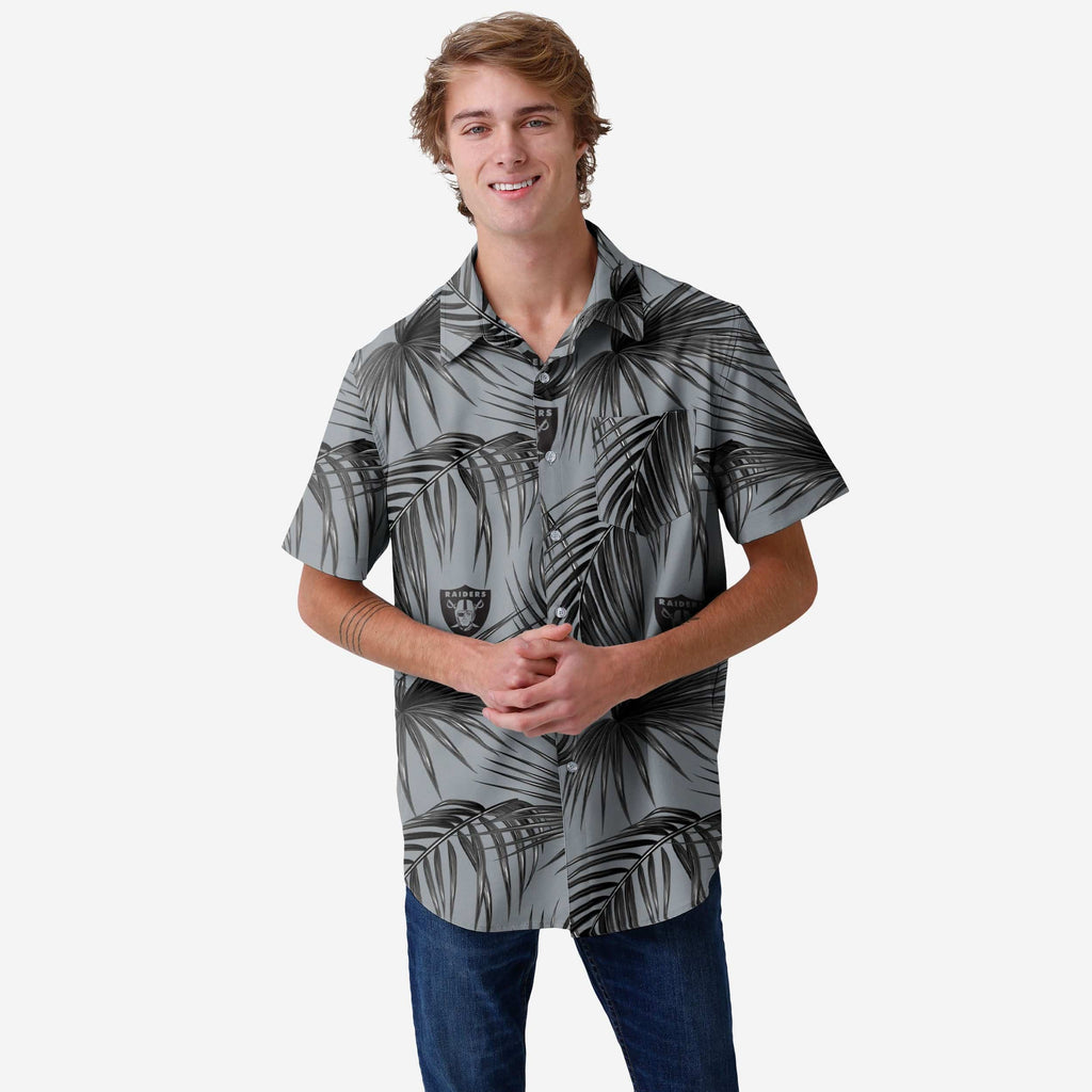 Las Vegas Raiders Hawaiian Button Up Shirt FOCO S - FOCO.com