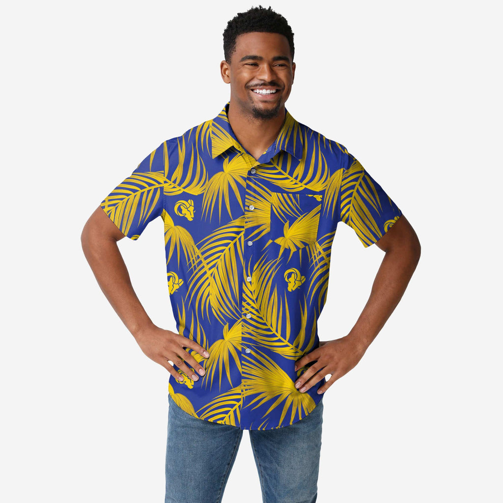 Los Angeles Rams Hawaiian Button Up Shirt FOCO S - FOCO.com