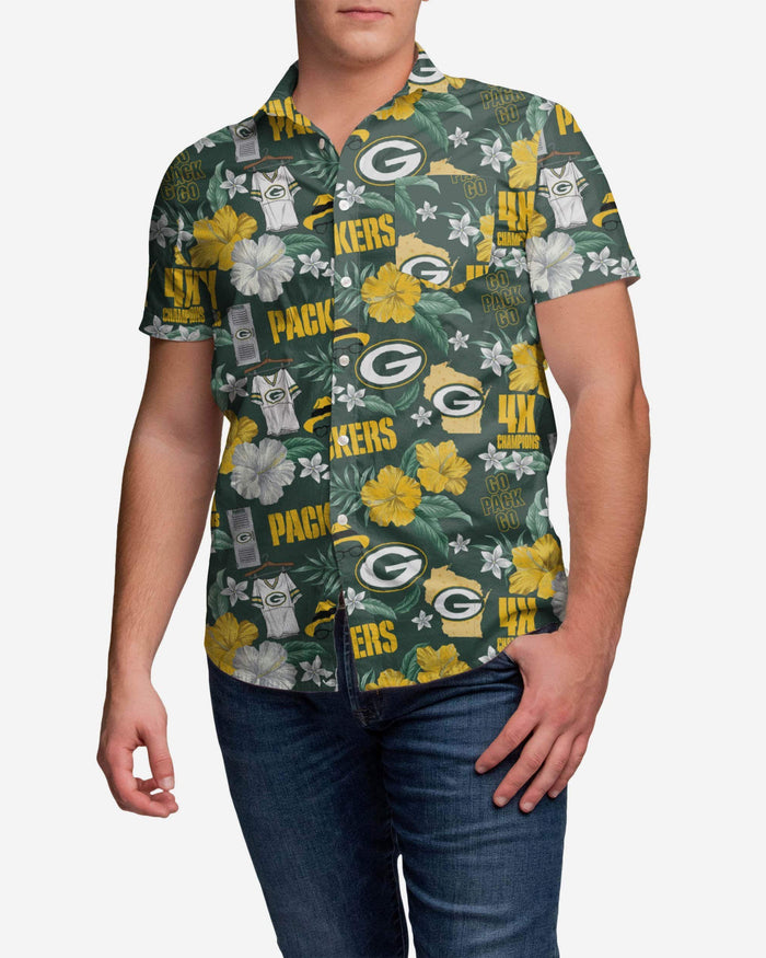 Green Bay Packers City Style Button Up Shirt FOCO S - FOCO.com