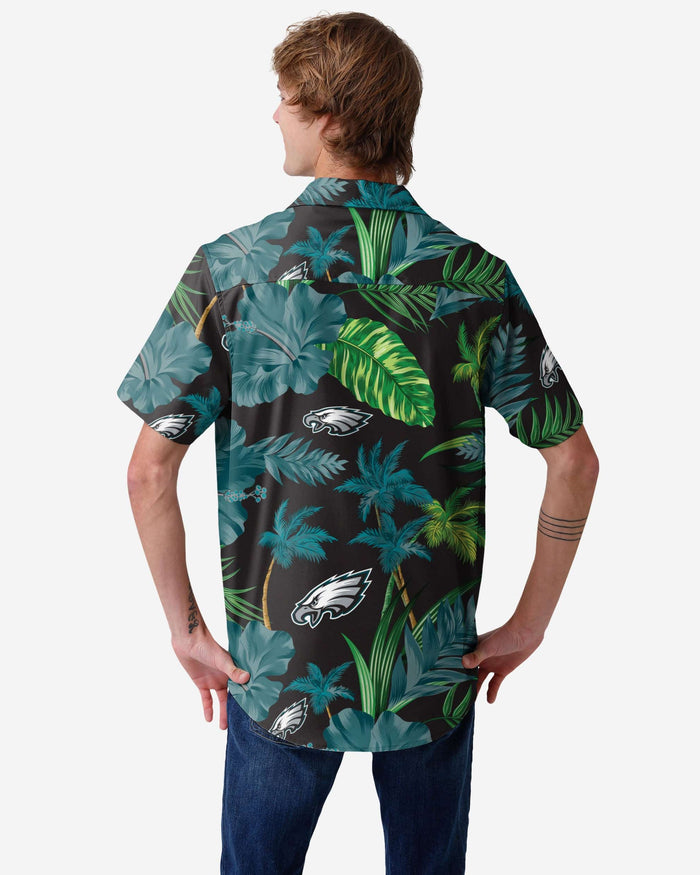 Philadelphia Eagles Team Color Hibiscus Button Up Shirt FOCO - FOCO.com