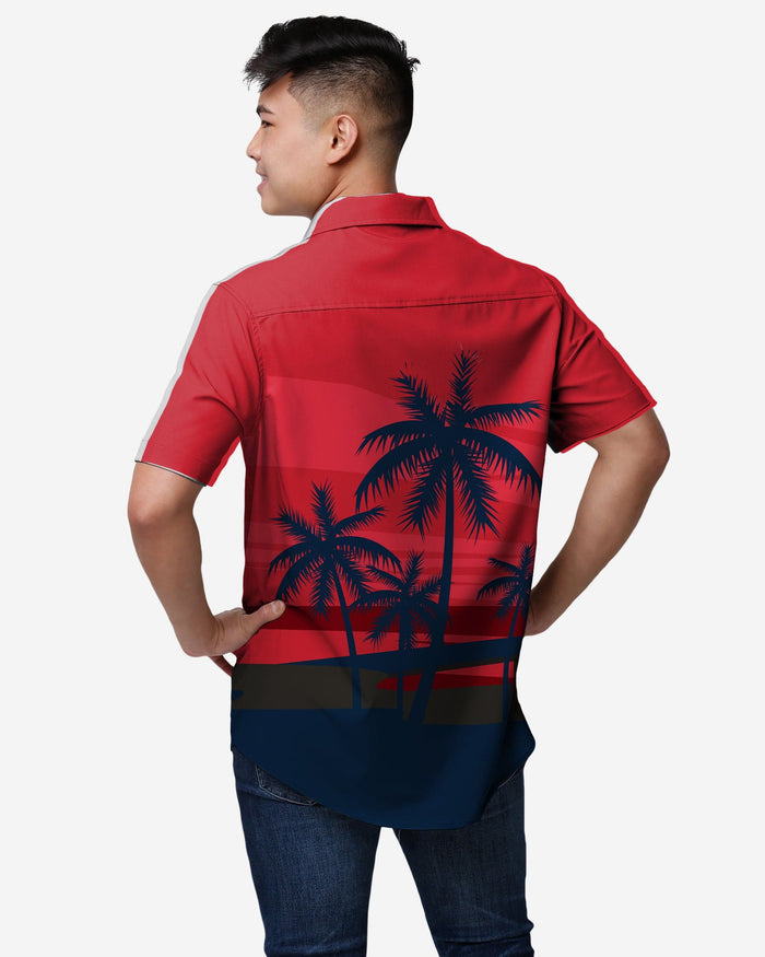 New England Patriots Tropical Sunset Button Up Shirt FOCO - FOCO.com