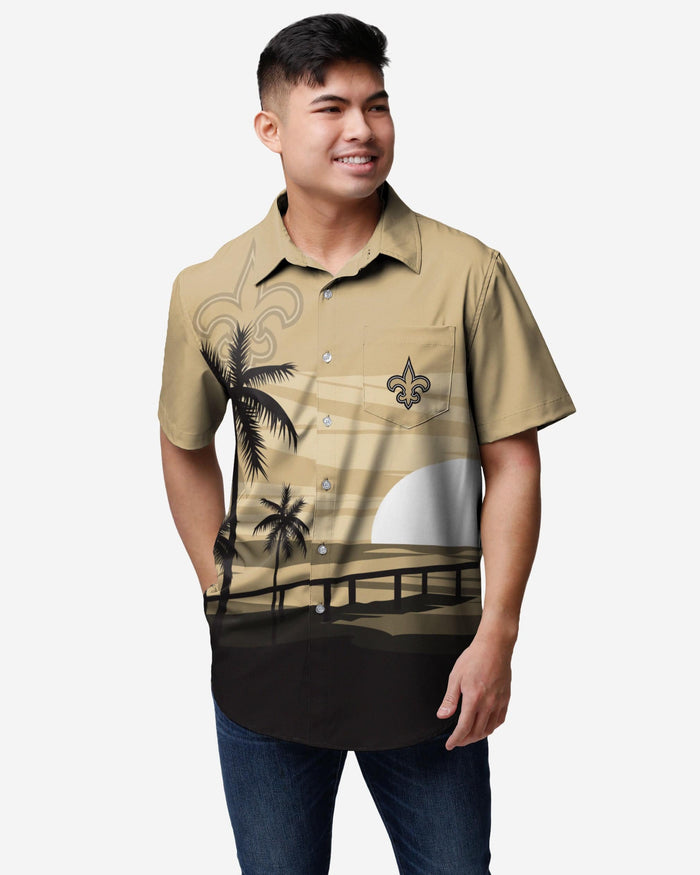 New Orleans Saints Tropical Sunset Button Up Shirt FOCO S - FOCO.com