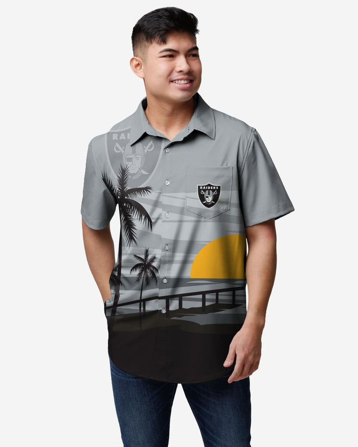 Las Vegas Raiders Tropical Sunset Button Up Shirt FOCO S - FOCO.com