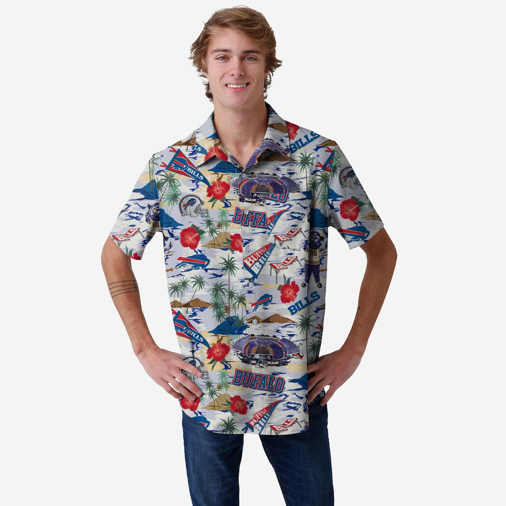 Buffalo Bills Thematic Stadium Print Button Up Shirt FOCO S - FOCO.com