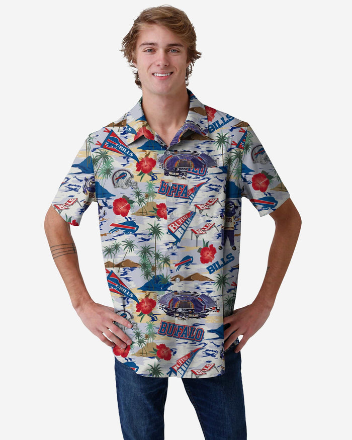 Buffalo Bills Thematic Stadium Print Button Up Shirt FOCO S - FOCO.com