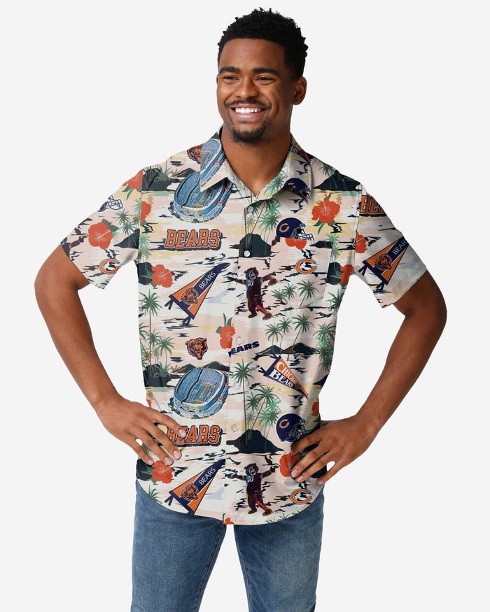 Chicago Bears Thematic Stadium Print Button Up Shirt FOCO S - FOCO.com