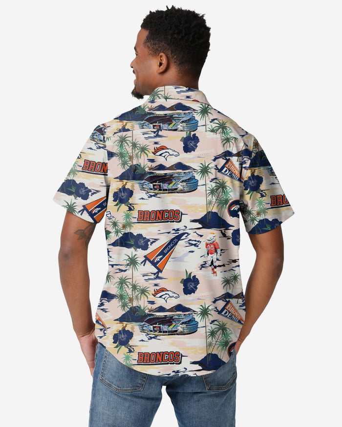 Denver Broncos Thematic Stadium Print Button Up Shirt FOCO - FOCO.com