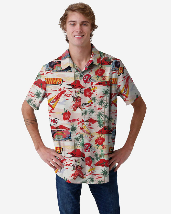 Kansas City Chiefs Thematic Stadium Print Button Up Shirt FOCO S - FOCO.com