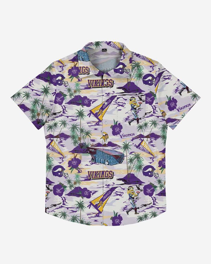 Minnesota Vikings Thematic Stadium Print Button Up Shirt FOCO - FOCO.com