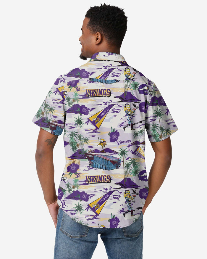 Minnesota Vikings Thematic Stadium Print Button Up Shirt FOCO - FOCO.com